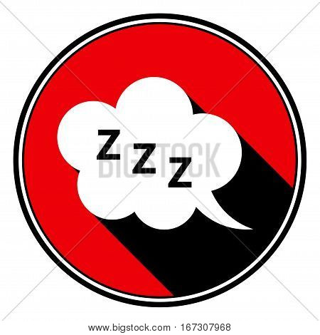 red round with border and black shadow - white ZZZ speech bubble icon