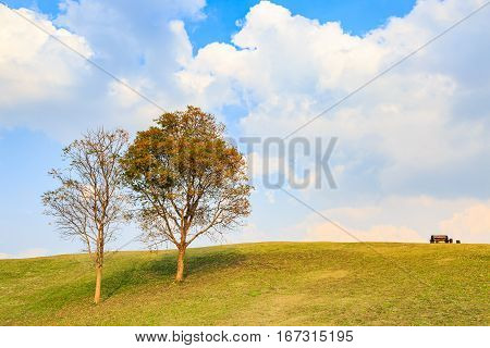 NAN THAILAND - 17 FEBRUARY 2015 - Vantage point and of hill beside camping area of Doi Samer Dao in Nan province Thailand