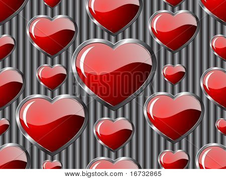 Hearts seamless background - vector pattern for continuous replicate.