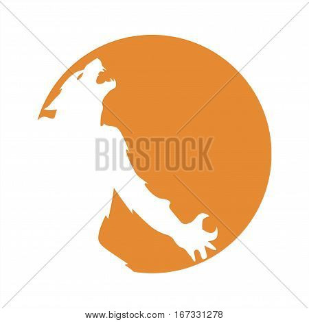 The silhouette of a werewolf in the moon vector illustration
