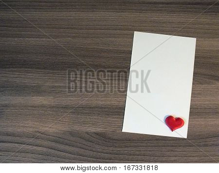 Sheet of paper on the wooden table