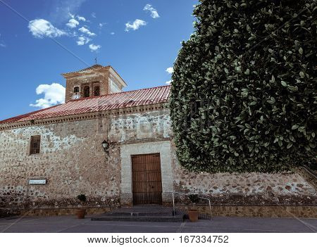 Church in town squaer of the village of Enix
