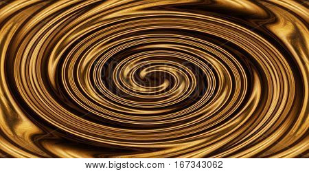 Texture Of Black Gold. Abstract Spiral Texture. Fractal Art Background For Creative Design. Decorati