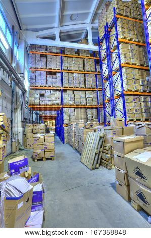 St. Petersburg Russia - December 3 2013: Record storage archives document warehouse secure storage system.