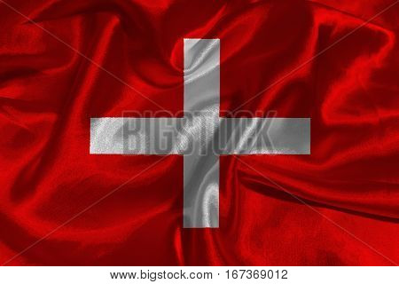 Switzerland national flag 3D illustration symbol .