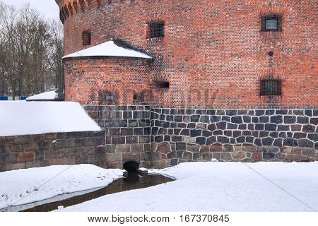 Tower of Der Dona now museum of Amber. Part of the german defensive fortifications in the Konigsberg. After Second World War Konigsberg was called Kaliningrad and became part of Russia.