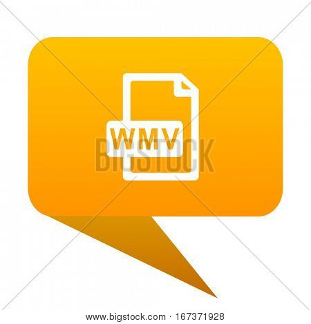 wmv file orange bulb web icon isolated.. 