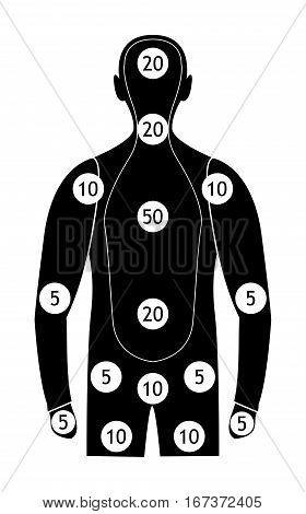 human silhouette gun shooting paper targets vector