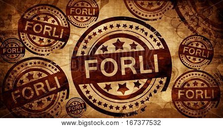 Forli, vintage stamp on paper background