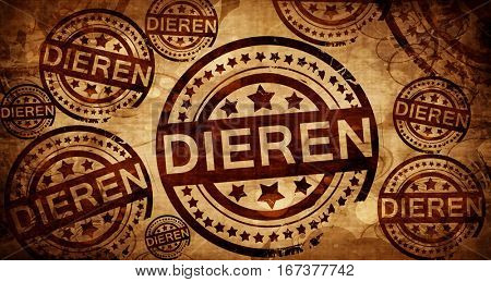Dieren, vintage stamp on paper background