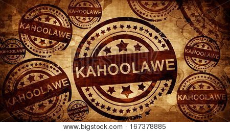 Kahoolawe, vintage stamp on paper background