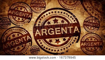 Argenta, vintage stamp on paper background