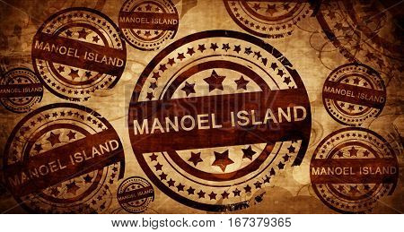 Manoel island, vintage stamp on paper background
