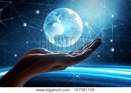 Display screen future global world connection concept