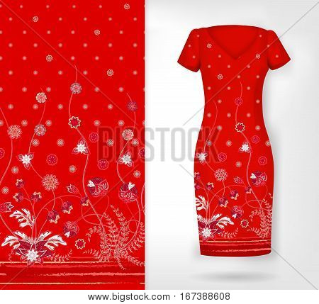 Vertical seamless patterns collection with floral texture for clothes, bedclothes, Bridal, greeting cards, fabric or paper print.