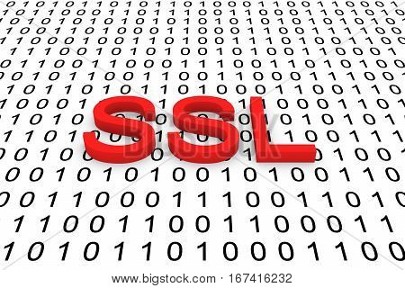 SSL a binary code background 3D illustration