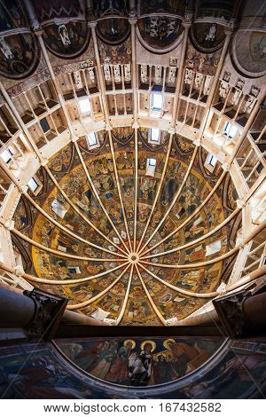 Dome Of Baptistery In Parma City