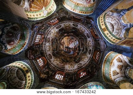 Ceiling Of Basilica San Vitale In Ravenna