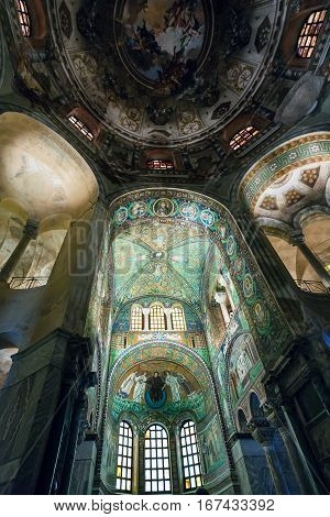 Indoor Of Basilica San Vitale In Ravenna City