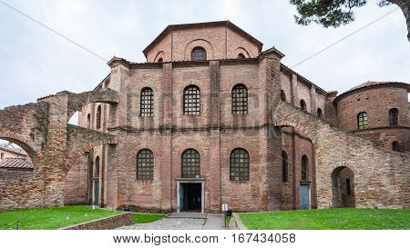 View Of Basilica San Vitale In Ravenna City