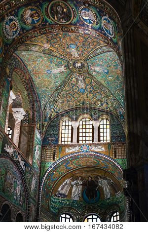 Inside Of Basilica San Vitale In Ravenna City