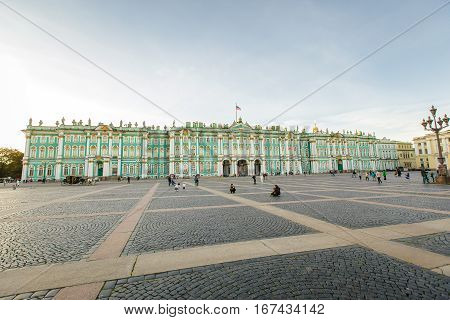 The State Hermitage Museum - one of the largest and most significant art and historical museums in Russia and the world September 14 2016 St. Petersburg Russia.