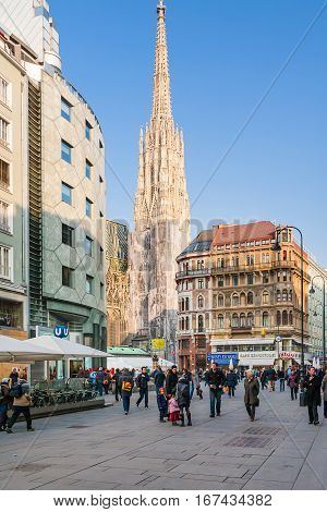 Tourists Near Stephansdom On Stephansplatz