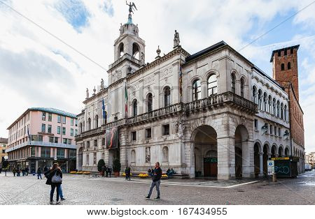 People Near Palazzo Moroni, Municipality Of Padua