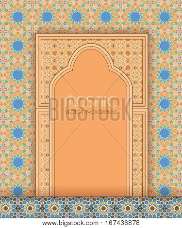Islamic tradional architectural design, ornate mosaic background