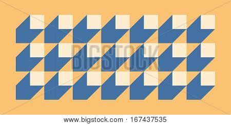 Geometric color background, flat style wallpaper, cubes with shadow, retro abstraction, vector design