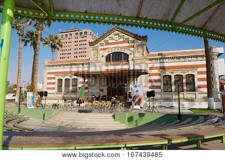 ARICA, CHILE - OCTOBER 20, 2013: Exterior of the old Customs building in Arica, Chile.