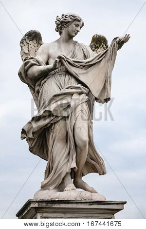 Figure Of Angel On Ponte Sant Angelo In Rome
