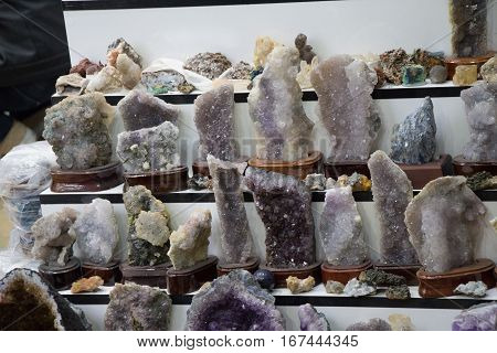 Raw amethyst rock with crystal ametist esoteric