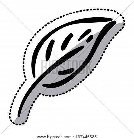 sticker silhouette leaf with ramification icon flat vector illustration