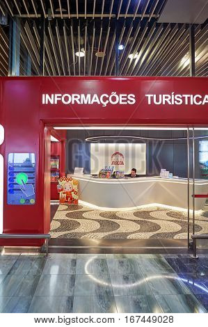 MACAO, CHINA - CIRCA FEBRUARY, 2016: inside Macau International Airport Terminal.