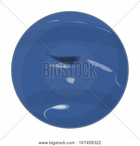 Neptune icon in cartoon design isolated on white background. Planets symbol stock vector illustration.