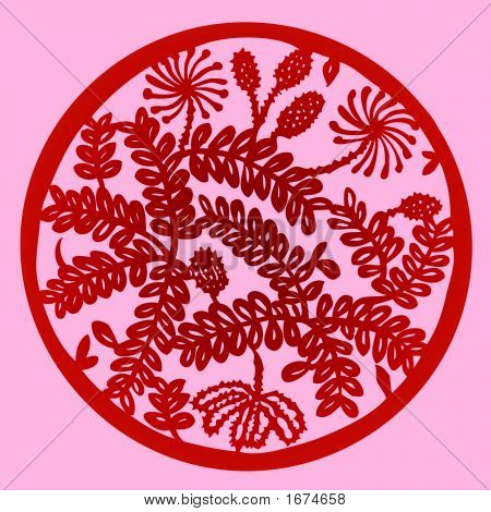 Blomstermotiver Element Design i kinesiske traditionelle papir skære stil (vektor)
