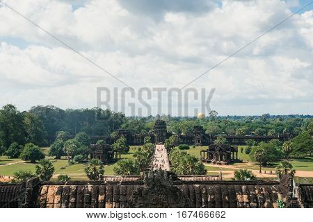 Panoramic view from the Angkor Wat tower, Siemp Reap, Cambodia