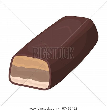 Chocolate bar icon in cartoon design isolated on white background. Chocolate desserts symbol stock vector illustration.