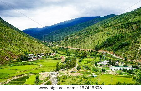 Mountain Scenery In Thimphu, Bhutan