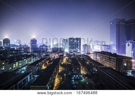 Beijing China - 21 December 2013: Skyline of downtown Beijing