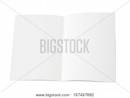 A sheet of paper folded in half. Mock Up Template. Vector illustration
