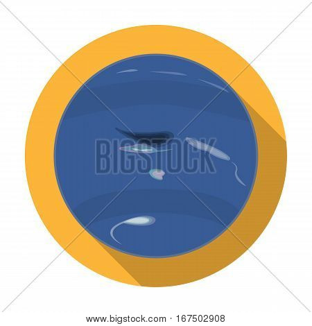 Neptune icon in flat design isolated on white background. Planets symbol stock vector illustration.