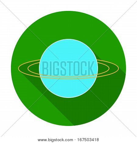 Uranus icon in flat design isolated on white background. Planets symbol stock vector illustration.