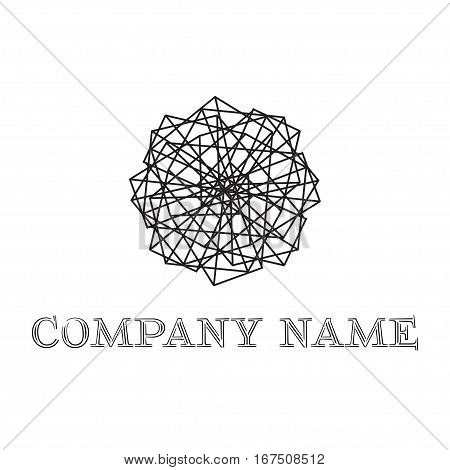 Abstract geometric logo. Line design, vector isolated. Trendy hipster icon. Line design element. Line figure. Linear symbol.
