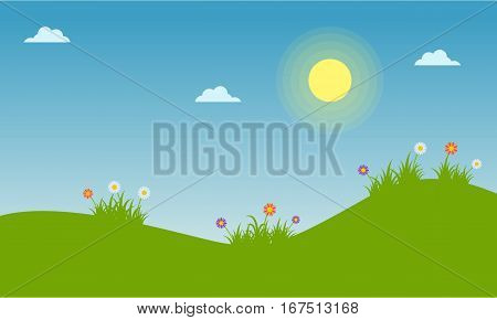 Floral spring landscape of vector collection stock