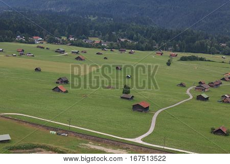 Beautiful countryside around the town of Garmisch