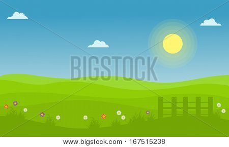 Vector art of spring landscape collection stock