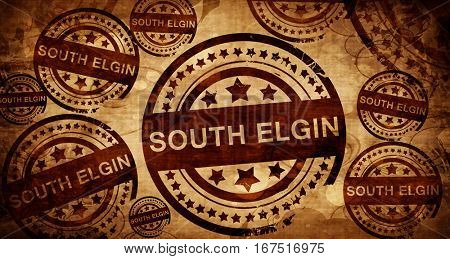 south elgin, vintage stamp on paper background