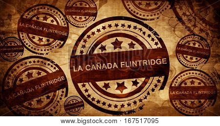 la canada flintridge, vintage stamp on paper background